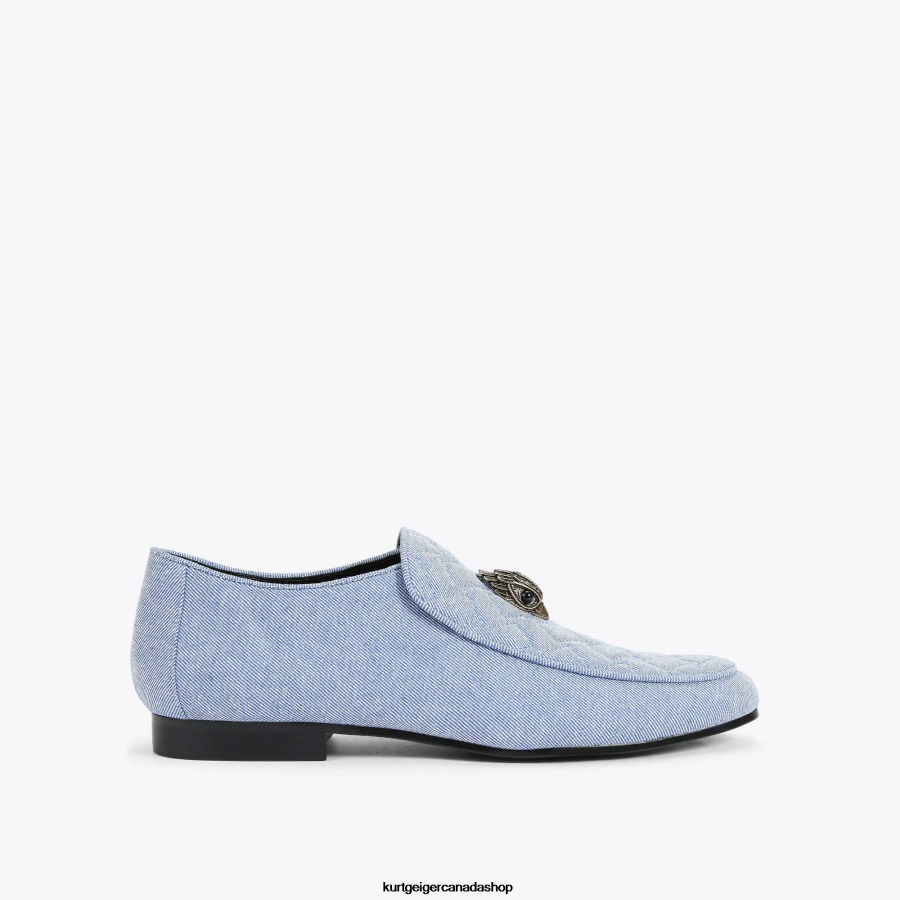 Kurt Geiger London Hugh Eagle Denim Men | Footwears Blue 820JZJ626