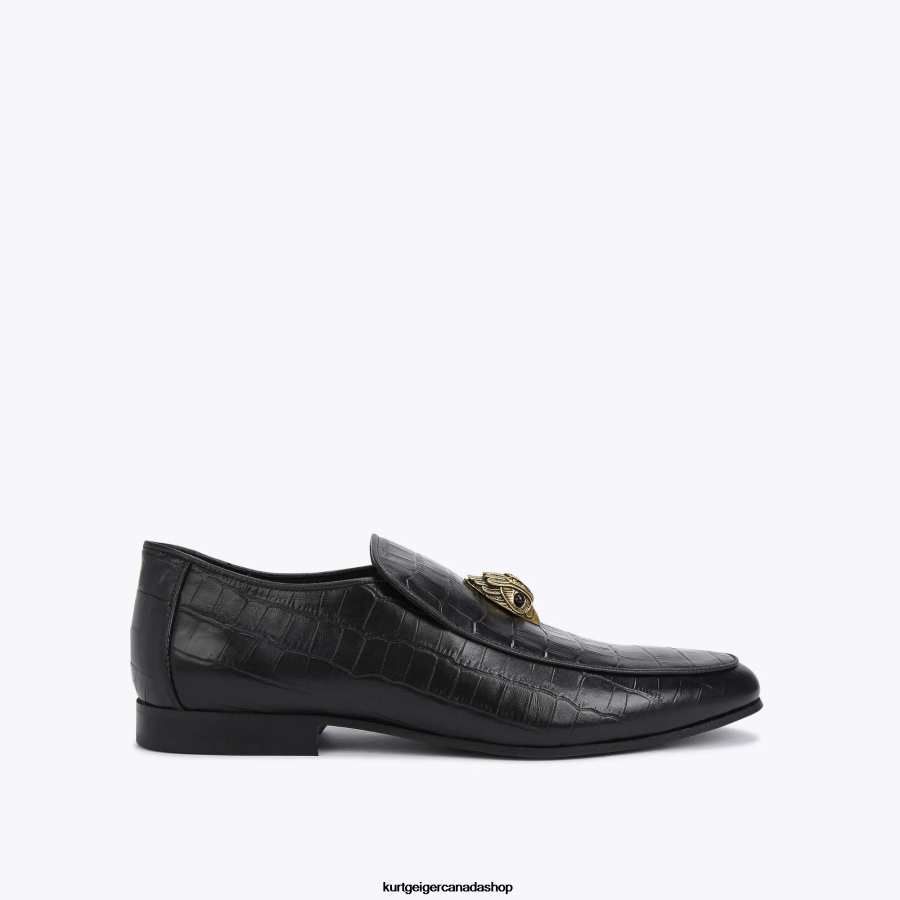 Kurt Geiger London Hugh Eagle Croc Men | Footwears Black 820JZJ627