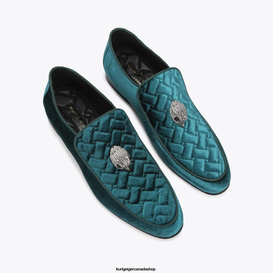 Kurt Geiger London Hugh Eagle Head Men | Footwears Teal 820JZJ625