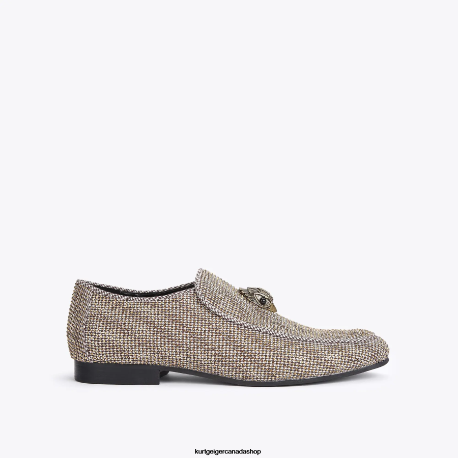 Kurt Geiger London Hugh Eagle Herringbone Men | Footwears Brown 820JZJ628