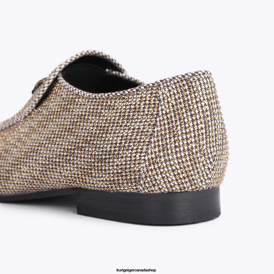 Kurt Geiger London Hugh Eagle Herringbone Men | Footwears Brown 820JZJ628