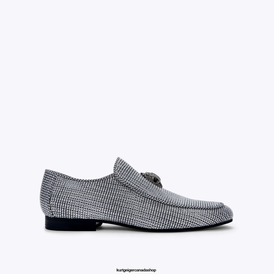 Kurt Geiger London Hugh Eagle Herringbone Men | Footwears Silver 820JZJ629