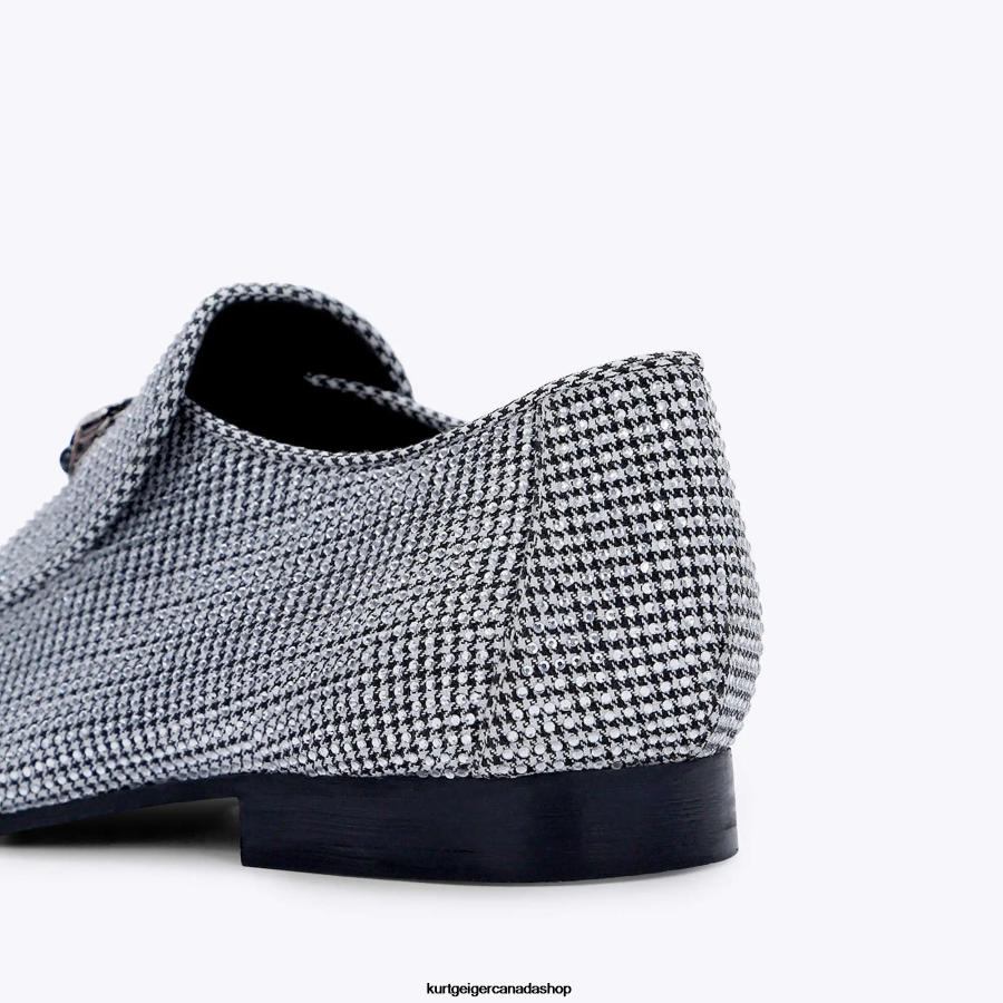 Kurt Geiger London Hugh Eagle Herringbone Men | Footwears Silver 820JZJ629