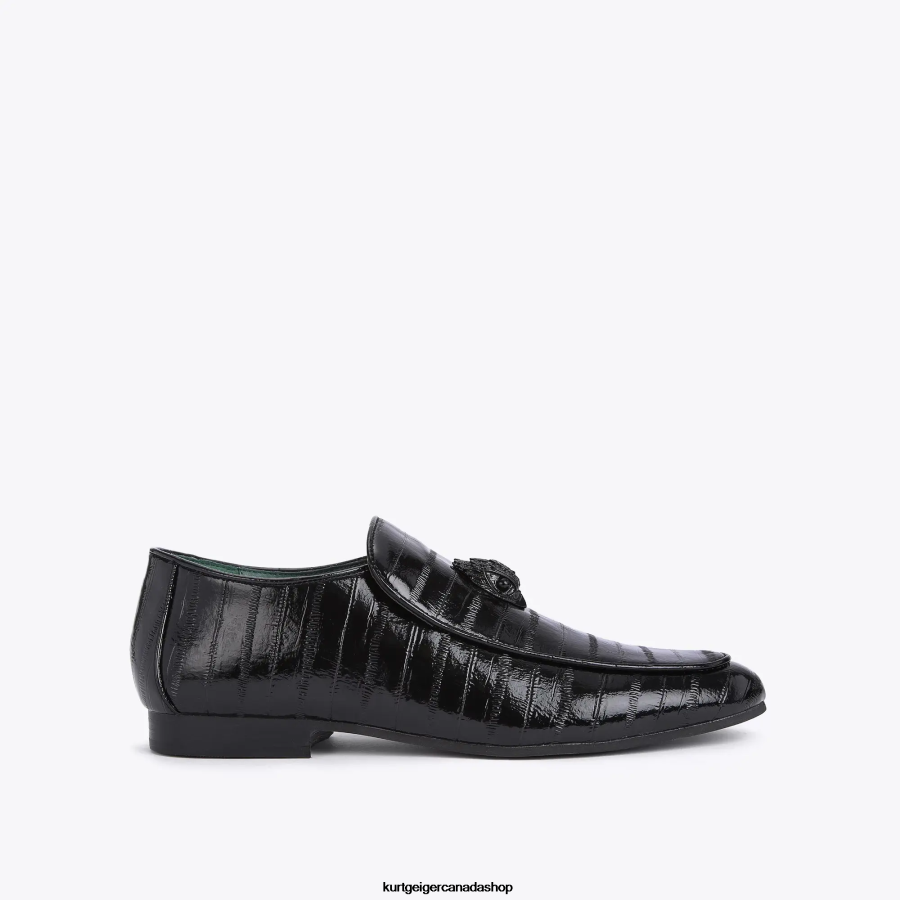 Kurt Geiger London Hugh Eagle Patent Eel Men | Footwears Black 820JZJ659