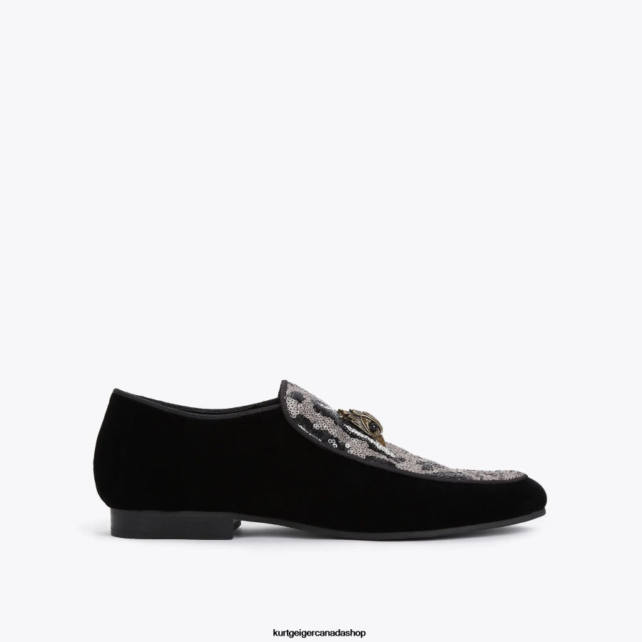 Kurt Geiger London Hugh Eagle Sequin Men | Footwears Black Other 820JZJ634