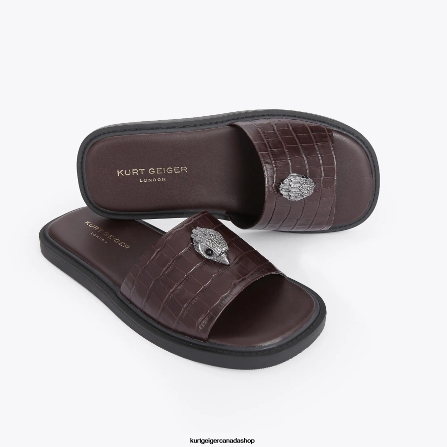 Kurt Geiger London Oscar Slide Men | Footwears Brown 820JZJ498