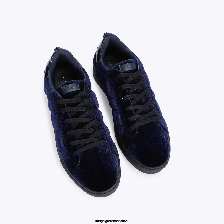 Kurt Geiger London Laney Velvet Quilt Men | Footwears Navy 820JZJ607