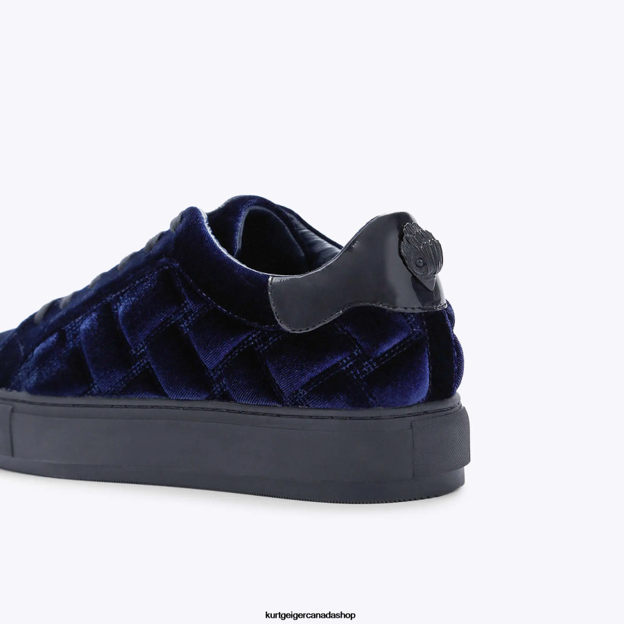 Kurt Geiger London Laney Velvet Quilt Men | Footwears Navy 820JZJ607