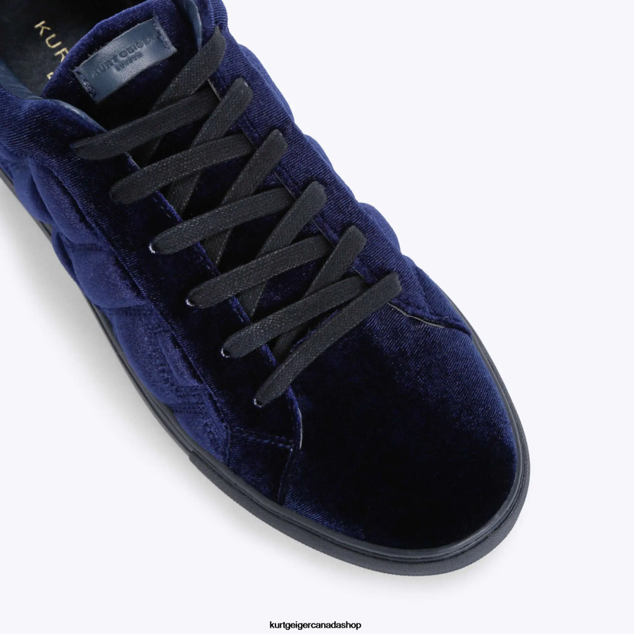 Kurt Geiger London Laney Velvet Quilt Men | Footwears Navy 820JZJ607