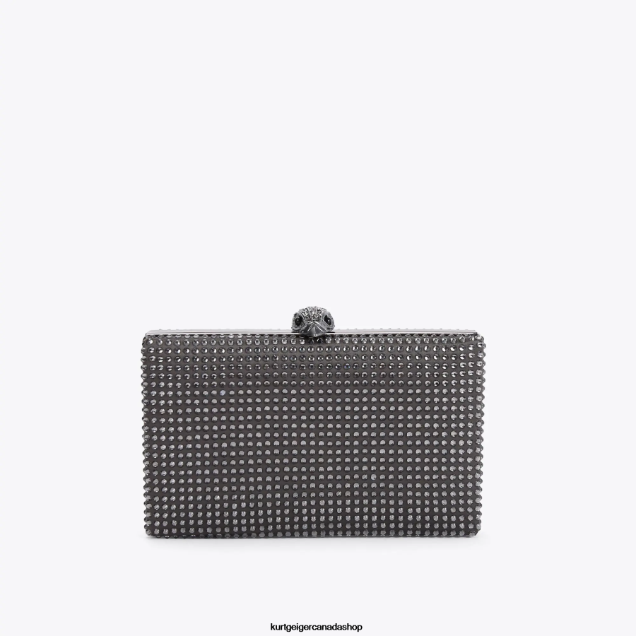 Kurt Geiger London Crystal Kensington Clutch Women | Bags Grey 820JZJ55