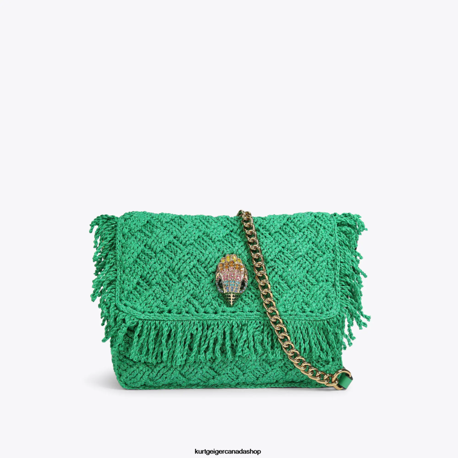 Kurt Geiger London Crochet Fringe Kensington Women | Bags Green 820JZJ45