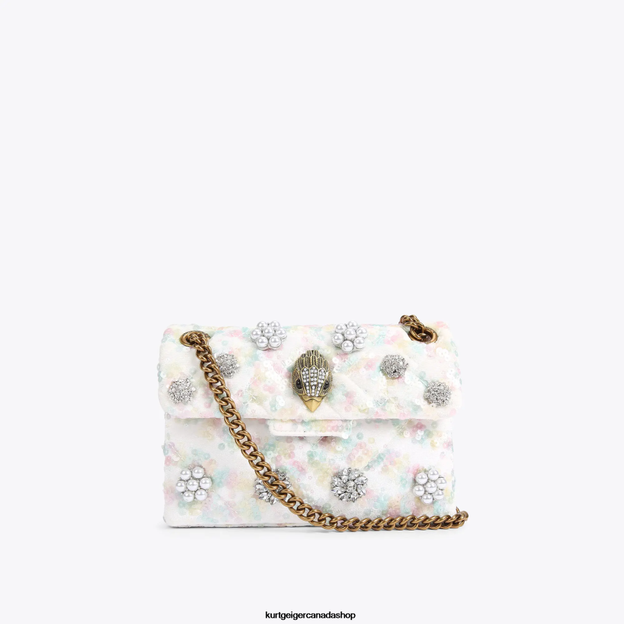 Kurt Geiger London Fabric Mini Kensington Women | Bags White 820JZJ39