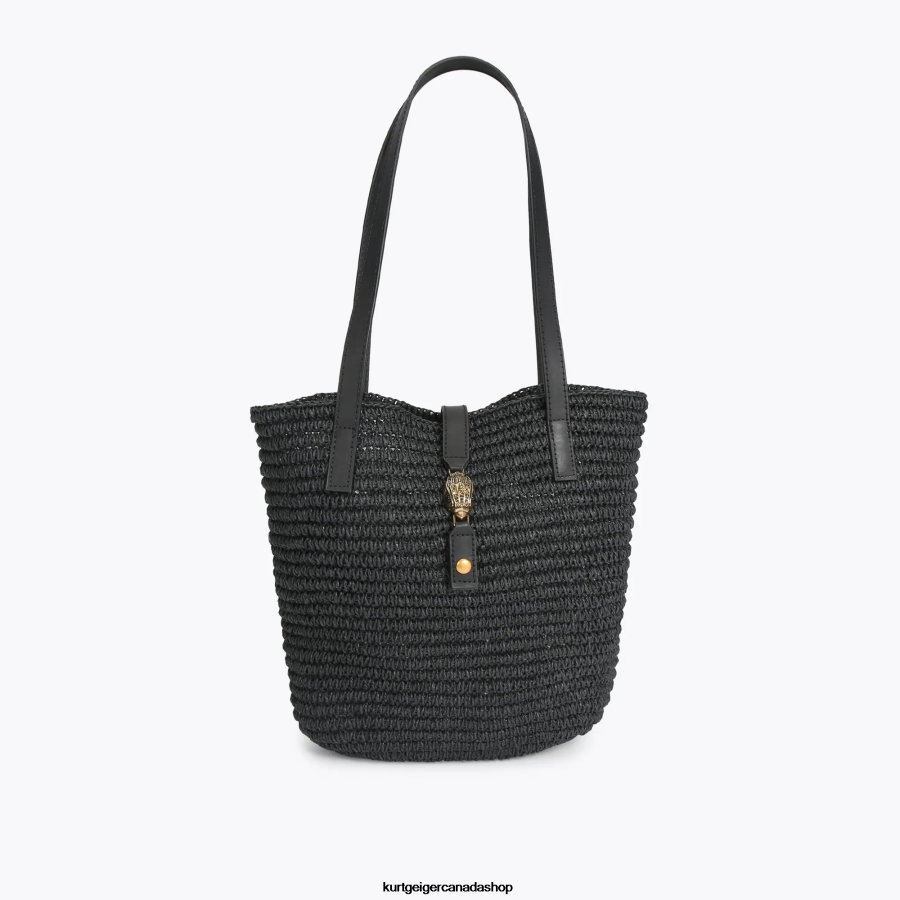 Kurt Geiger London Hampton Raffia Tote Women | Bags Black 820JZJ463