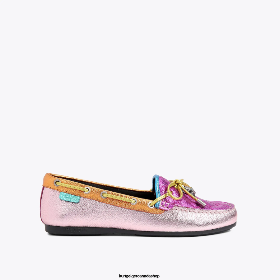 Kurt Geiger London Eagle Moccasin Women | Footwears Pink Combination 820JZJ218