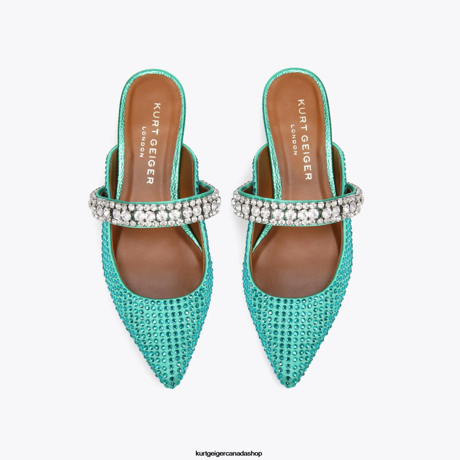 Kurt Geiger London Princely Crystals Women | Footwears Teal 820JZJ668